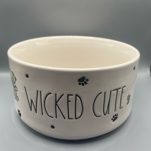 Rae Dunn Peanuts HALLOWEEN SNOOPY Mummy Dog Bowl "WICKED CUTE" Pet Bowl NEW - Picture 1 of 4